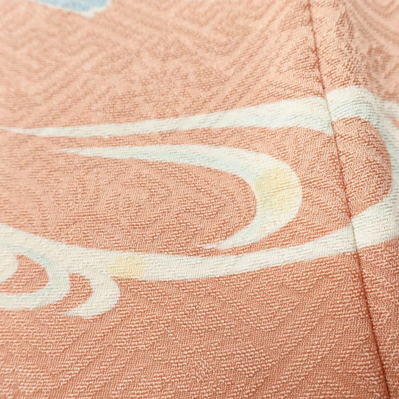 色留袖 三つ紋付き 正絹 花柄 袷仕立て 身丈166cm 裄丈69cm 箔 刺繍 共八掛 金彩 フォーマル 着物 ピンク_画像13