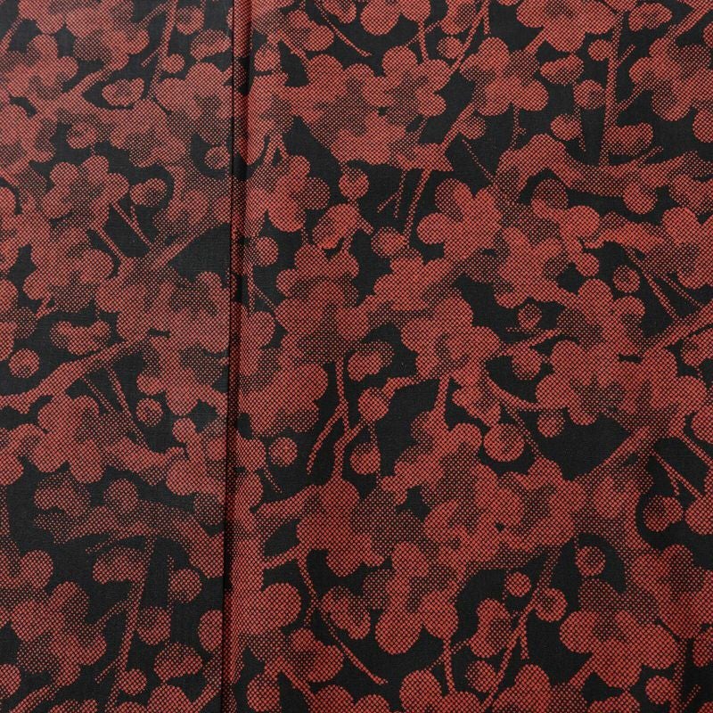 小紋 しつけ糸付き 正絹 花柄 袷仕立て 身丈167cm 裄丈67.5cm 着物 黒_画像6