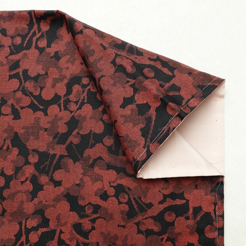 小紋 しつけ糸付き 正絹 花柄 袷仕立て 身丈167cm 裄丈67.5cm 着物 黒_画像12