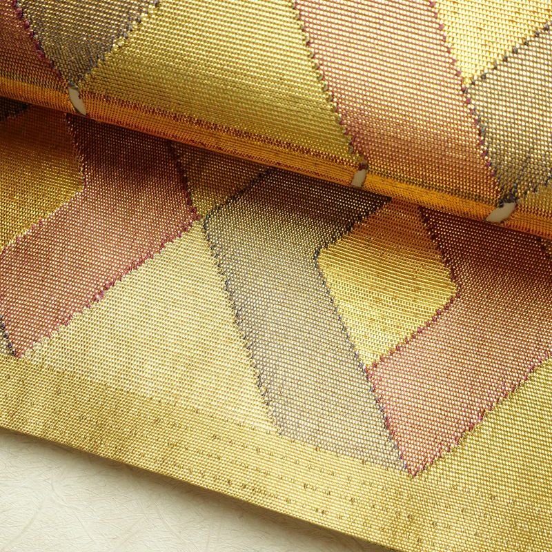 袋帯 太鼓柄 フォーマル用 正絹 幾何学柄・抽象柄 箔 帯 金・銀_画像7