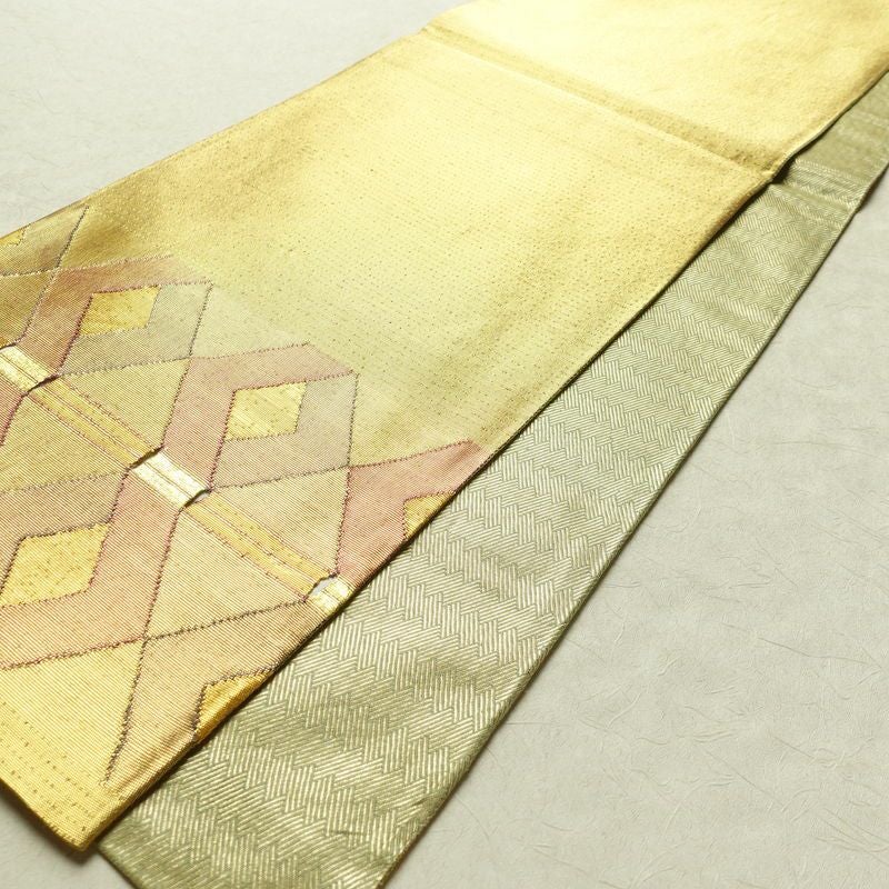 袋帯 太鼓柄 フォーマル用 正絹 幾何学柄・抽象柄 箔 帯 金・銀_画像8