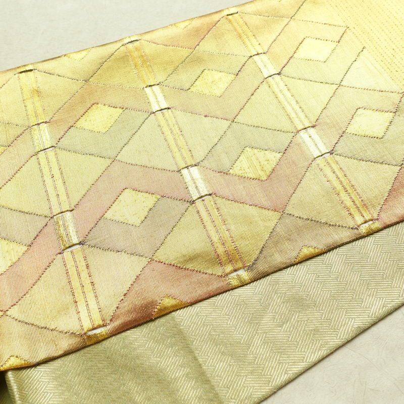 袋帯 太鼓柄 フォーマル用 正絹 幾何学柄・抽象柄 箔 帯 金・銀_画像11