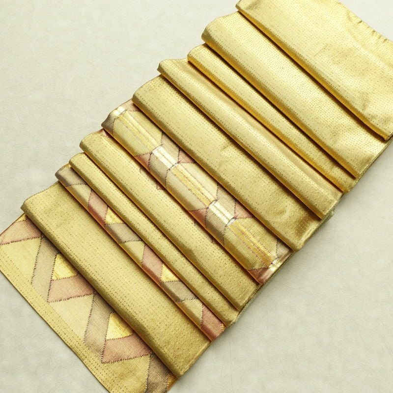 袋帯 太鼓柄 フォーマル用 正絹 幾何学柄・抽象柄 箔 帯 金・銀_画像17