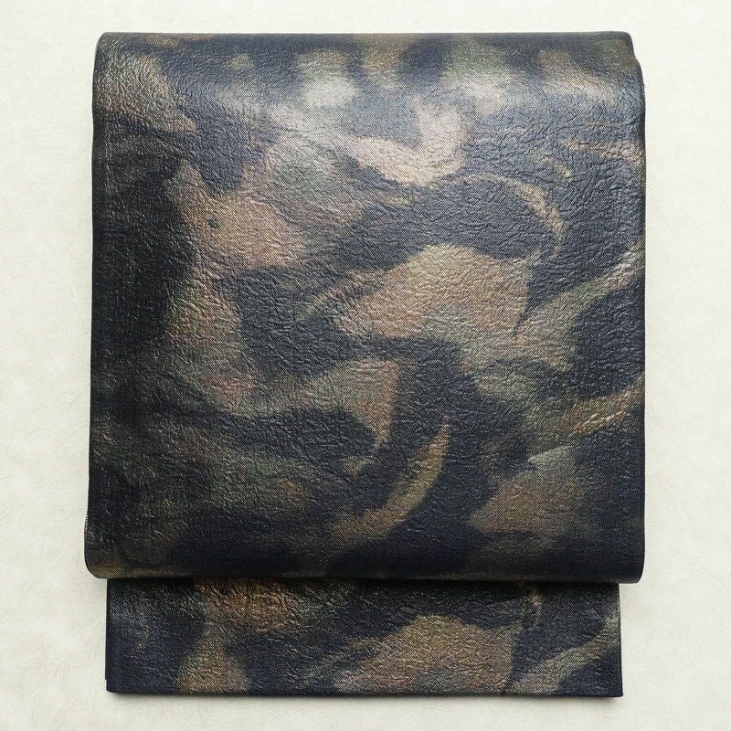 袋帯 全通柄 美品 フォーマル用 正絹 幾何学柄・抽象柄 箔 帯 青・紺_画像1