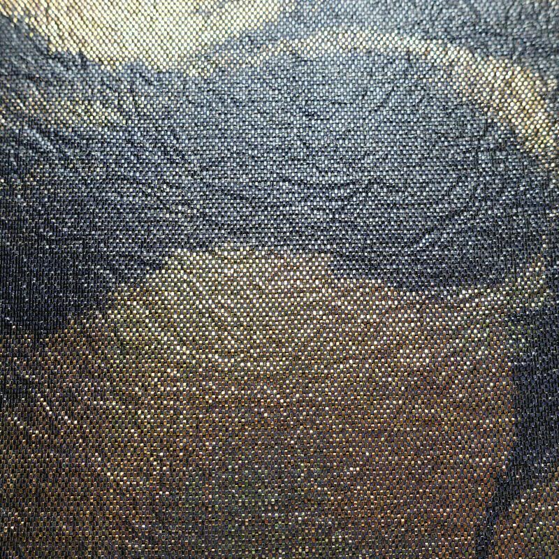 袋帯 全通柄 美品 フォーマル用 正絹 幾何学柄・抽象柄 箔 帯 青・紺_画像4