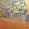 袋帯 利久名物裂 六通柄 良品 フォーマル用 正絹 幾何学柄・抽象柄 箔 金糸 帯 橙_画像5