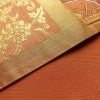 袋帯 利久名物裂 六通柄 良品 フォーマル用 正絹 幾何学柄・抽象柄 箔 金糸 帯 橙_画像12