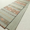 袋帯 六通柄 美品 一般用 正絹 縞柄・線柄 帯 緑・うぐいす色_画像8