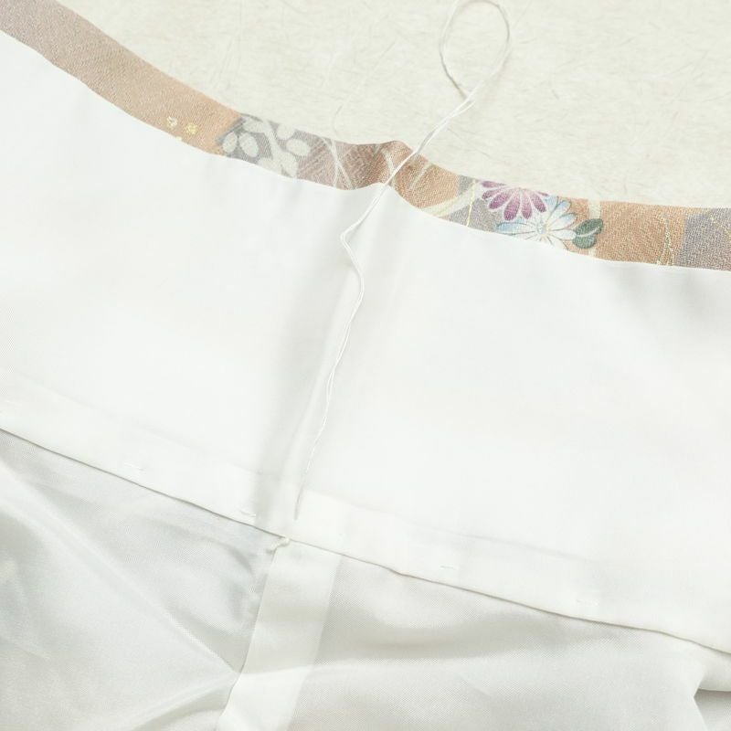 小紋 美品 元禄絵巻 しつけ糸付き 丹後ちりめん 正絹 花柄 袷仕立て 身丈167.5cm 裄丈65.5cm 箔 着物 多色使い_画像19