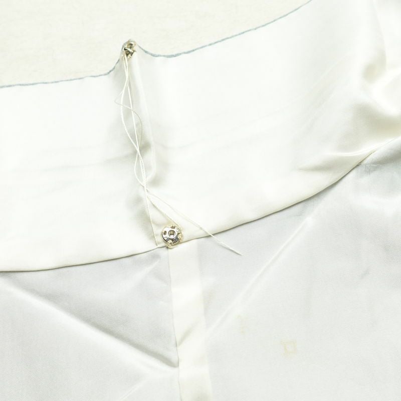 訪問着 縮緬 正絹 花柄 袷仕立て 身丈151.5cm 裄丈65cm 箔 金彩 フォーマル 着物 青・紺_画像19