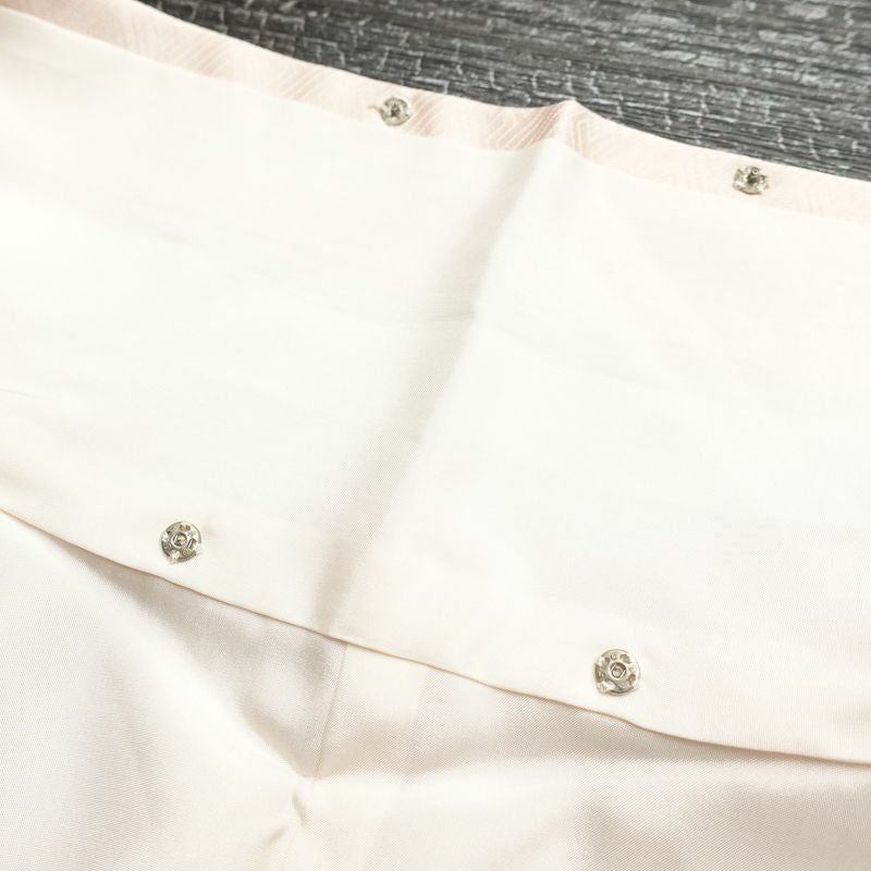 付け下げ 良品 綸子 一つ紋付き 正絹 木の葉・植物柄 袷仕立て 身丈161.5cm 裄丈65cm フォーマル 着物 ピンク_画像20