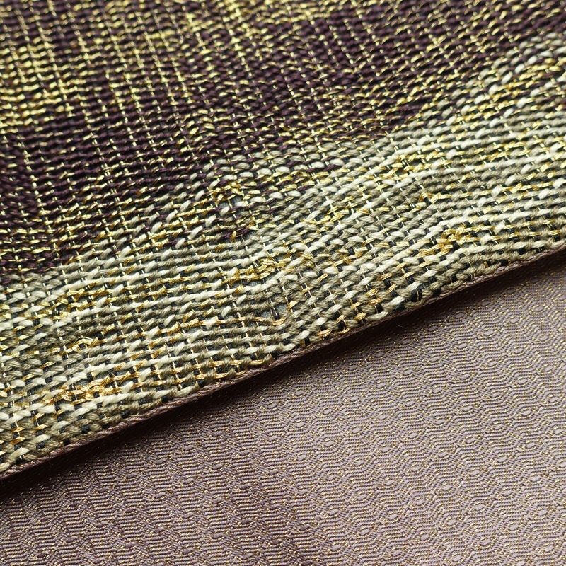 袋帯 太鼓柄 良品 フォーマル用 正絹 縞柄・線柄 金糸 紫・藤色_画像14