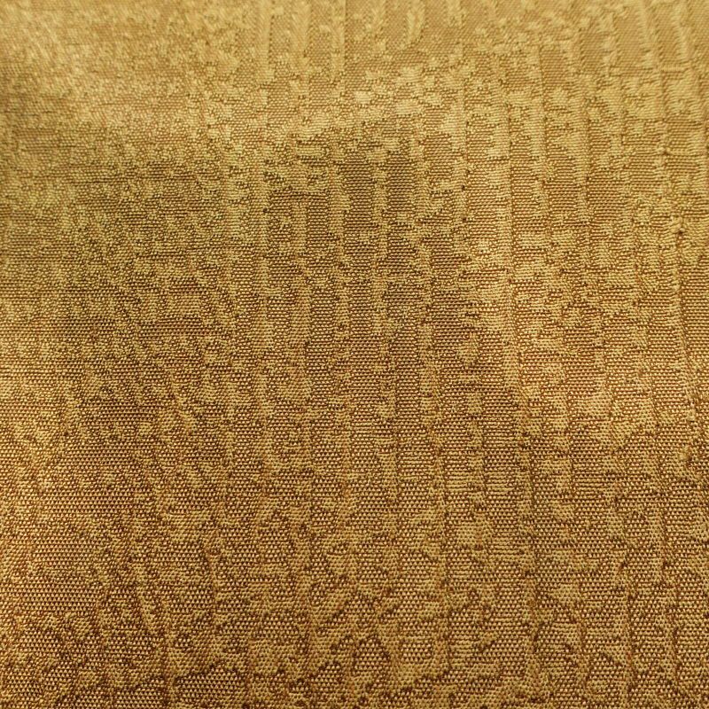 袋帯 全通柄 良品 一般用 正絹 流水・波柄 帯 黄・黄土色_画像4