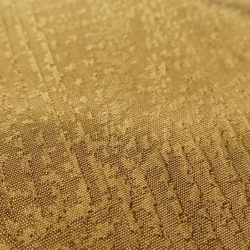 袋帯 全通柄 良品 一般用 正絹 流水・波柄 帯 黄・黄土色_画像5