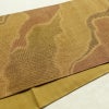 袋帯 全通柄 良品 一般用 正絹 流水・波柄 帯 黄・黄土色_画像11