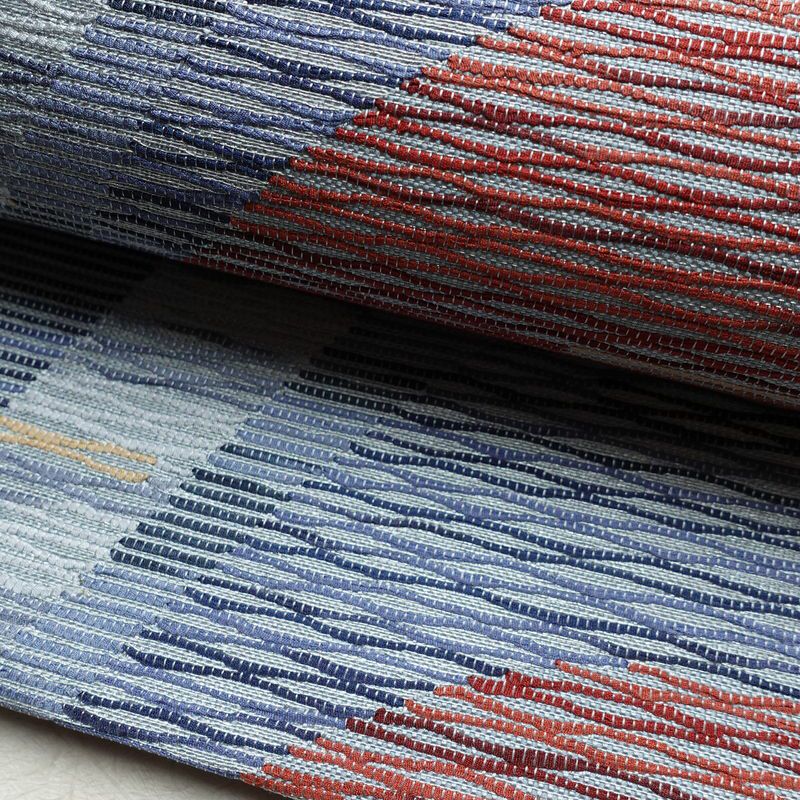 袋帯 六通柄 美品 フォーマル用 正絹 幾何学柄・抽象柄 帯 青・紺_画像7