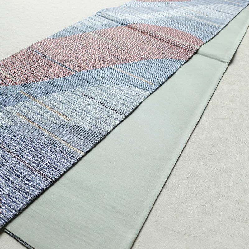 袋帯 六通柄 美品 フォーマル用 正絹 幾何学柄・抽象柄 帯 青・紺_画像8