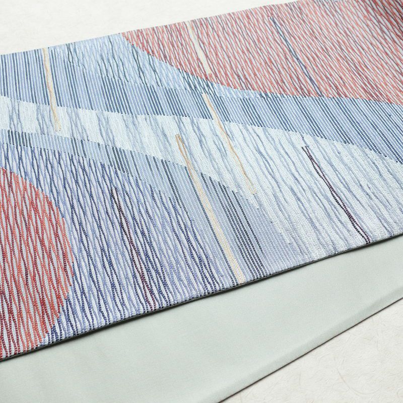 袋帯 六通柄 美品 フォーマル用 正絹 幾何学柄・抽象柄 帯 青・紺_画像11