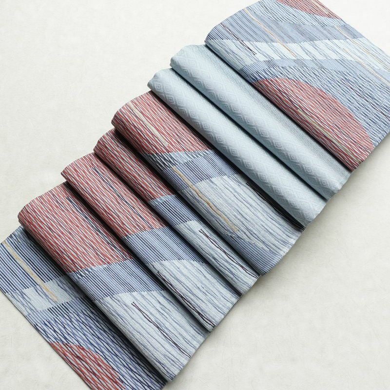 袋帯 六通柄 美品 フォーマル用 正絹 幾何学柄・抽象柄 帯 青・紺_画像18