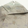 紬 正絹 木の葉・植物柄 袷仕立て 身丈161.5cm 裄丈64.5cm 着物 グレー_画像17
