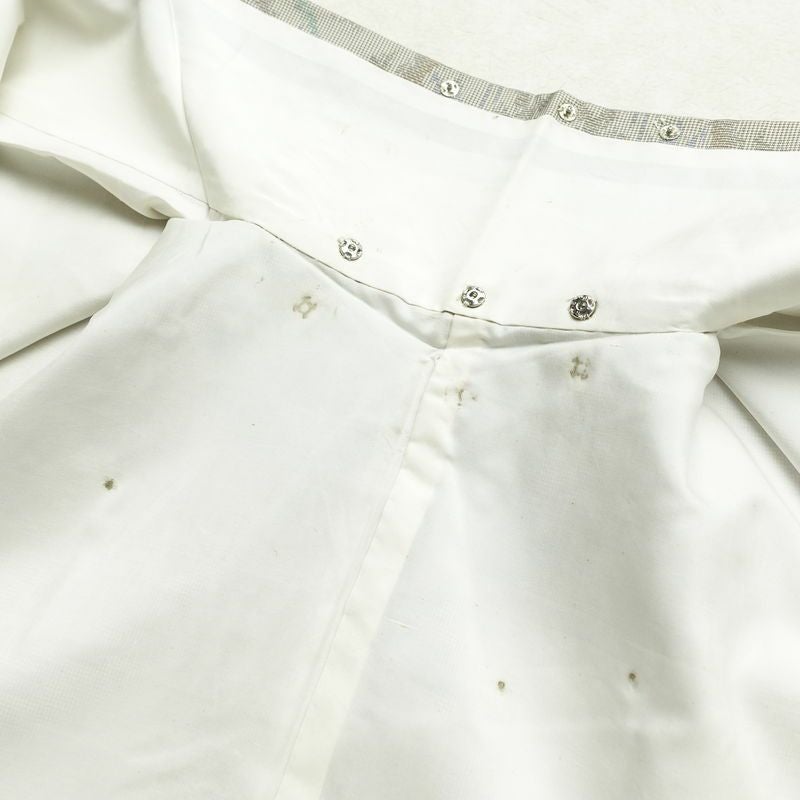 紬 正絹 木の葉・植物柄 袷仕立て 身丈161.5cm 裄丈64.5cm 着物 グレー_画像19