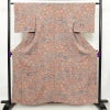 小紋 落款入り 縮緬 総柄 正絹 袷仕立て 身丈159.5cm 裄丈63.5cm 着物 くすみピンク ピンク_画像1