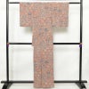 小紋 落款入り 縮緬 総柄 正絹 袷仕立て 身丈159.5cm 裄丈63.5cm 着物 くすみピンク ピンク_画像2