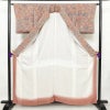 小紋 落款入り 縮緬 総柄 正絹 袷仕立て 身丈159.5cm 裄丈63.5cm 着物 くすみピンク ピンク_画像3