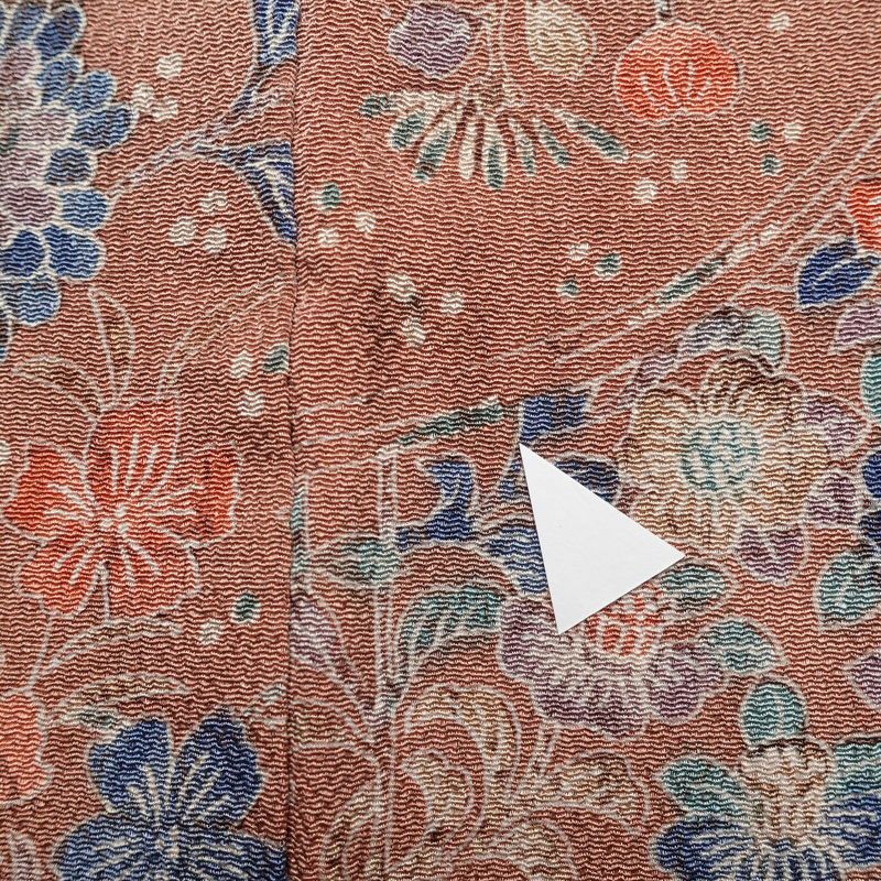 小紋 落款入り 縮緬 総柄 正絹 袷仕立て 身丈159.5cm 裄丈63.5cm 着物 くすみピンク ピンク_画像12