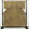 小紋 良品 縮緬 総柄 正絹 幾何学柄・抽象柄 袷仕立て 身丈153cm 裄丈66cm 着物 多色使い_画像1