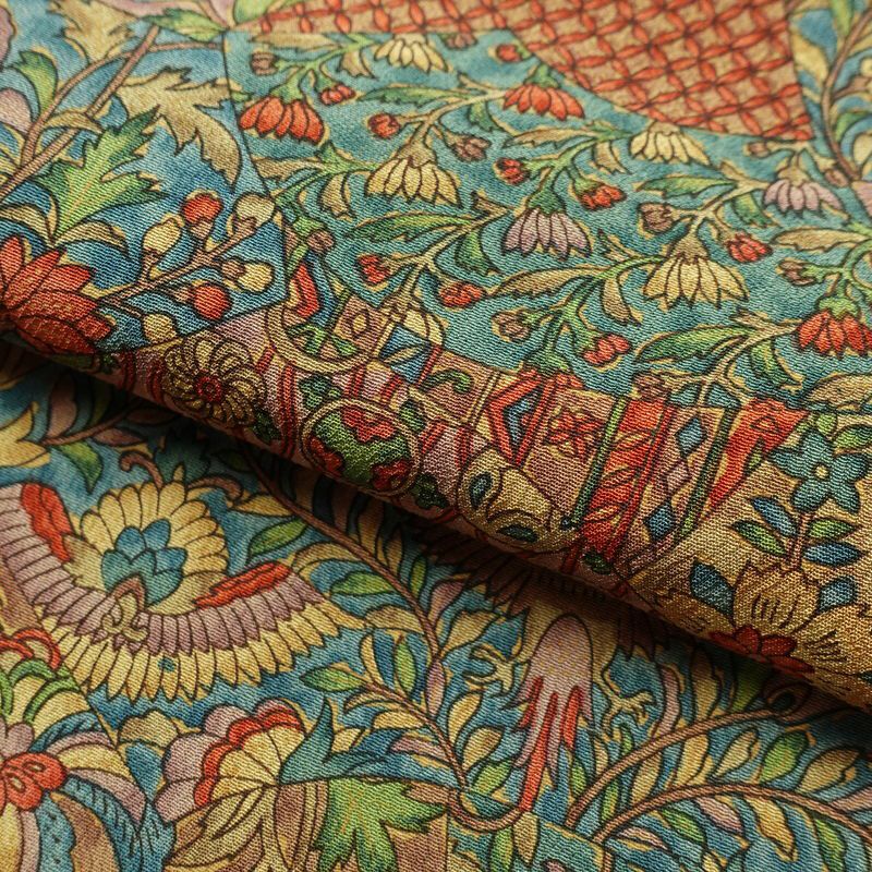 小紋 良品 縮緬 総柄 正絹 幾何学柄・抽象柄 袷仕立て 身丈153cm 裄丈66cm 着物 多色使い_画像20