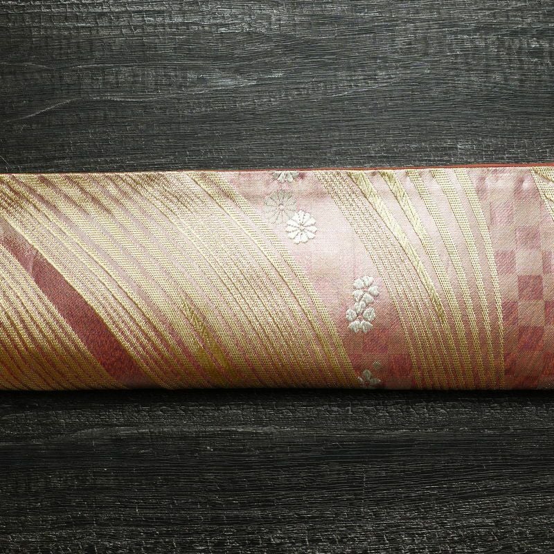 袋帯 六通柄 良品 フォーマル用 正絹 箔 金糸 帯 ピンク_画像14