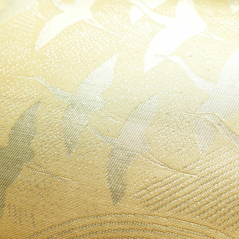 袋帯 六通柄 フォーマル用 正絹 人物・動物柄 箔 帯 黄・黄土色_画像3