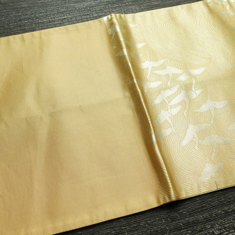 袋帯 六通柄 フォーマル用 正絹 人物・動物柄 箔 帯 黄・黄土色_画像18