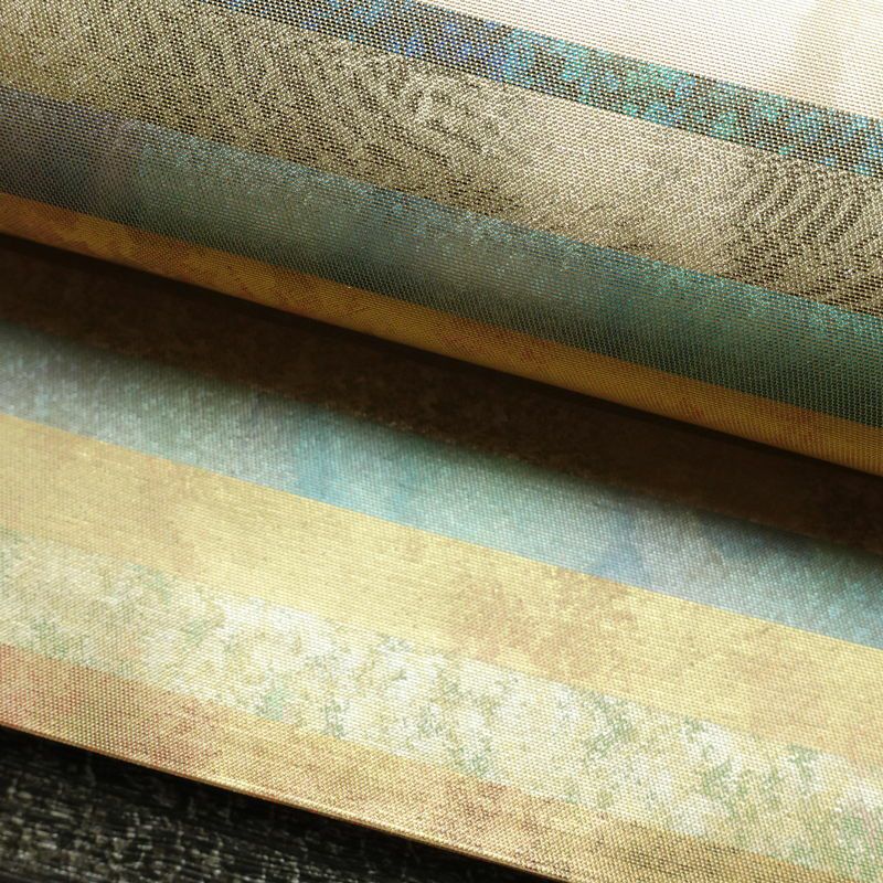 袋帯 六通柄 フォーマル用 正絹 縞柄・線柄 箔 帯 多色使い_画像7