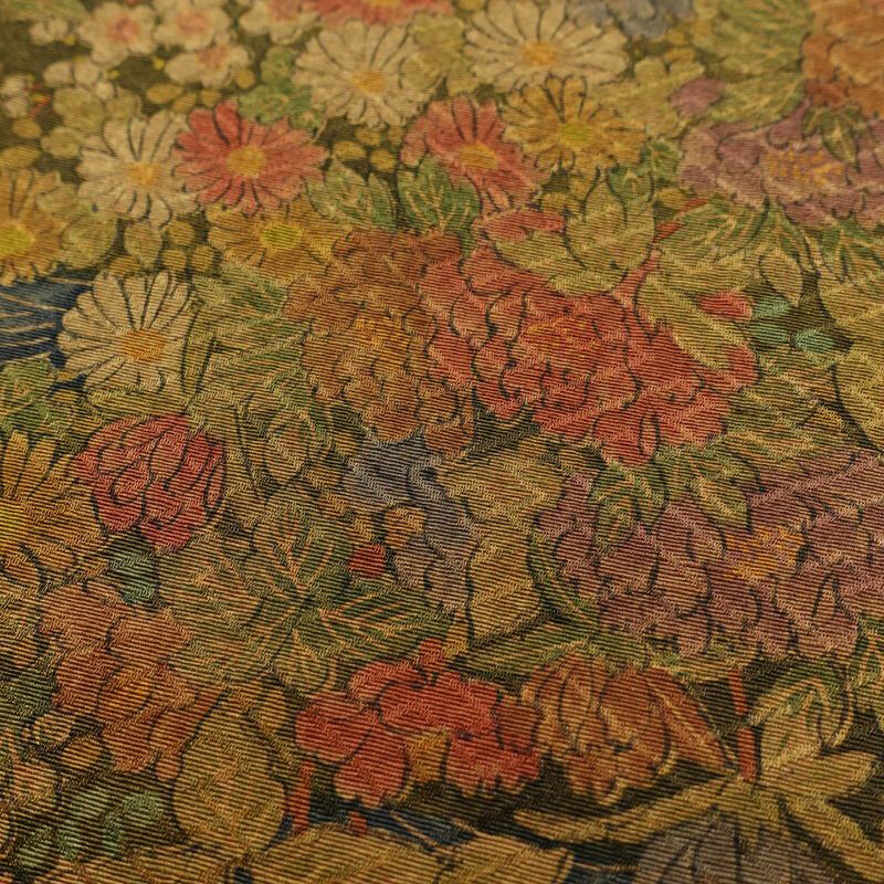 小紋 美品 しつけ糸付き 総柄 正絹 花柄 袷仕立て 身丈170cm 裄丈68cm 着物 多色使い_画像7