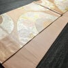 袋帯 六通柄 フォーマル用 正絹 花柄 箔 金糸 帯 サーモンピンク ピンク_画像8