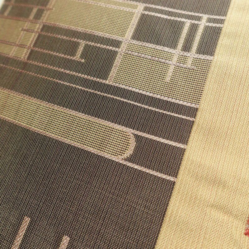 袋帯 六通柄 一般用 正絹 その他の柄 帯 黄・黄土色_画像3