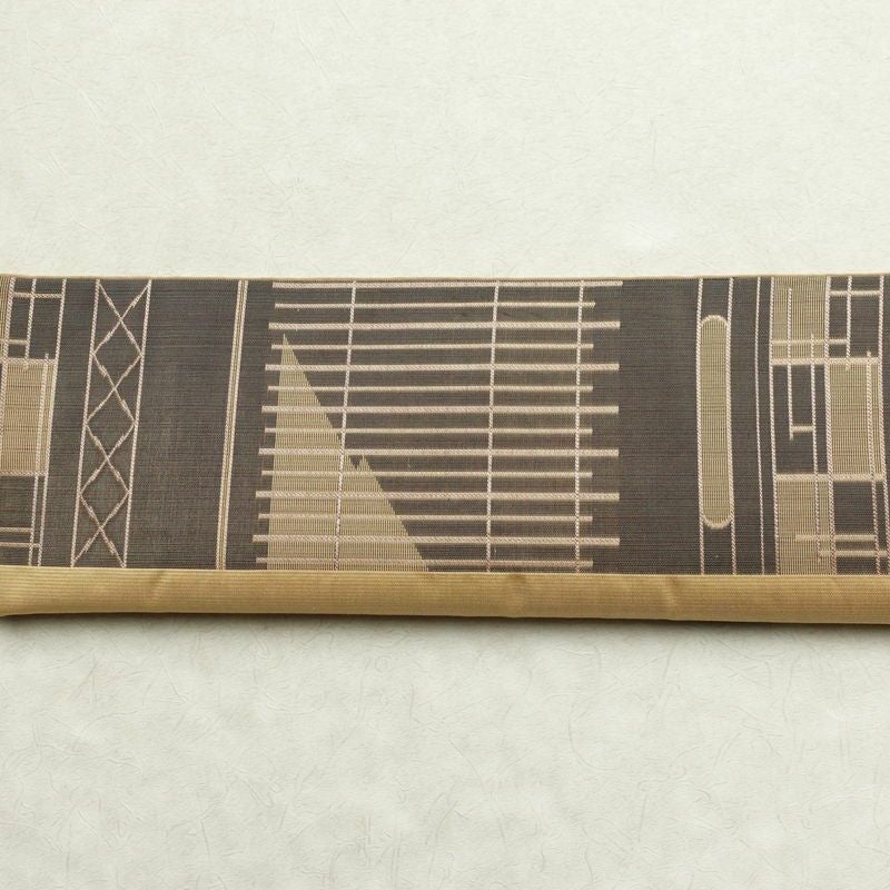 袋帯 六通柄 一般用 正絹 その他の柄 帯 黄・黄土色_画像14