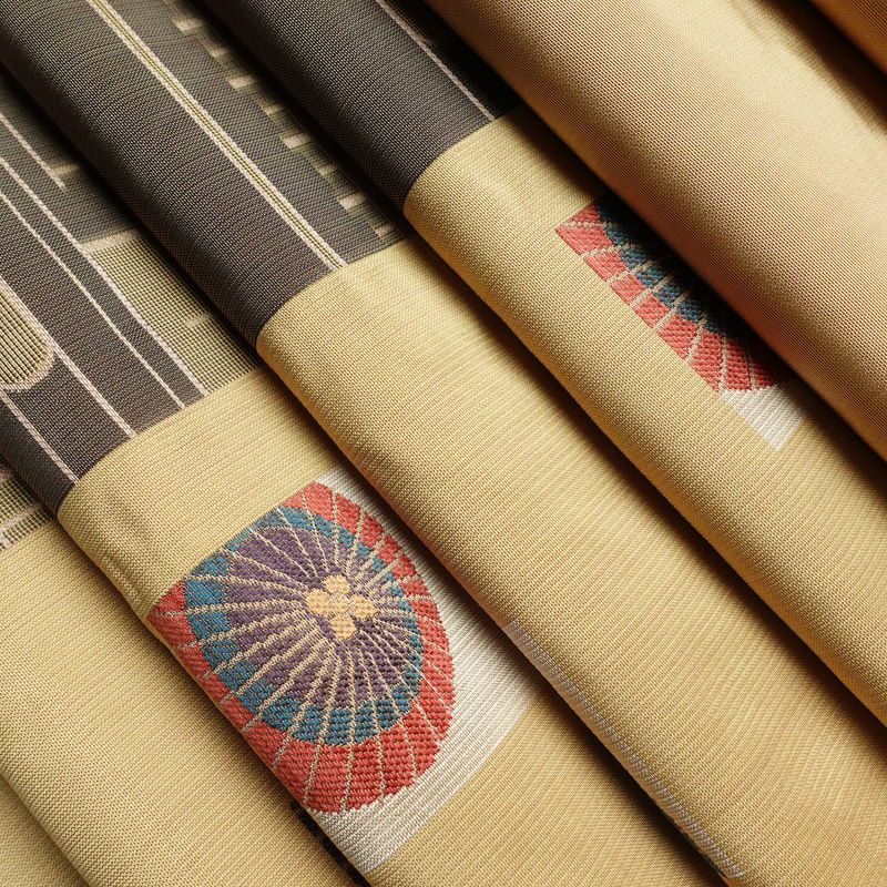 袋帯 六通柄 一般用 正絹 その他の柄 帯 黄・黄土色_画像20