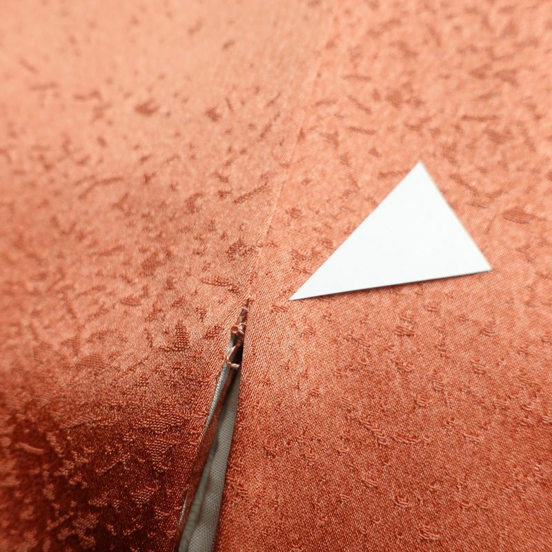 付け下げ 正絹 木の葉・植物柄 袷仕立て 身丈166cm 裄丈67.5cm 箔 金彩 フォーマル 着物 橙_画像14