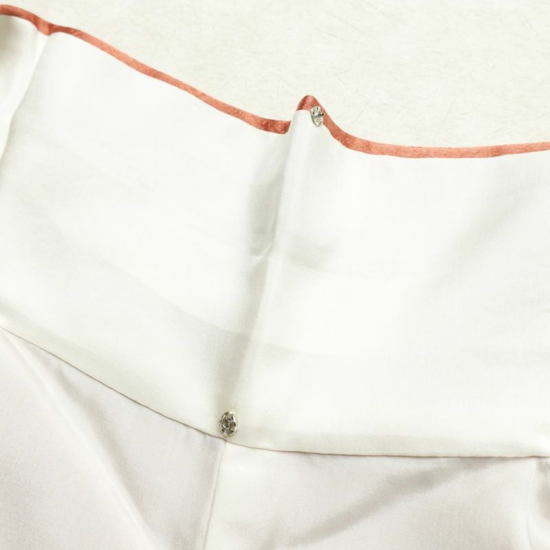 付け下げ 正絹 木の葉・植物柄 袷仕立て 身丈166cm 裄丈67.5cm 箔 金彩 フォーマル 着物 橙_画像20