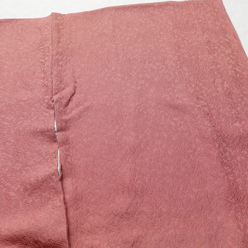 色無地 一つ紋付き 正絹 木の葉・植物柄 袷仕立て 身丈167cm 裄丈69cm フォーマル 着物 ピンク_画像13