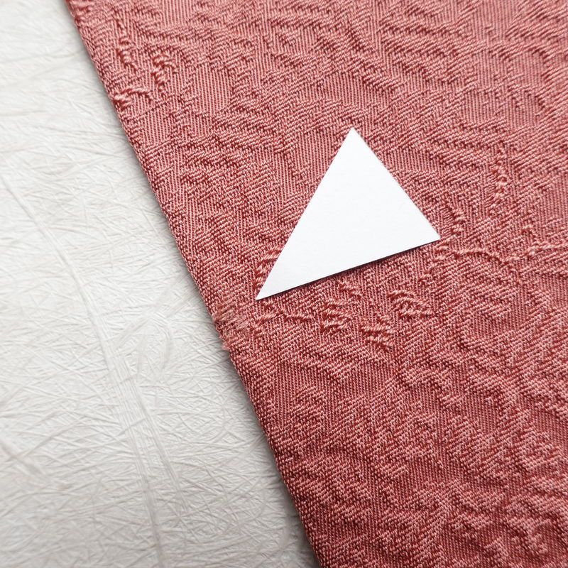 色無地 一つ紋付き 正絹 木の葉・植物柄 袷仕立て 身丈167cm 裄丈69cm フォーマル 着物 ピンク_画像20