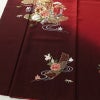 振袖 縮緬 金駒刺繍 正絹 古典柄 袷仕立て 身丈156.5cm 裄丈64cm 刺繍 金糸 フォーマル 着物 赤・朱_画像4