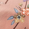 小紋 美品 しつけ糸付き 縮緬 正絹 花柄 袷仕立て 身丈165cm 裄丈65cm 着物 くすみピンク ピンク_画像9