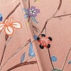 小紋 美品 しつけ糸付き 縮緬 正絹 花柄 袷仕立て 身丈165cm 裄丈65cm 着物 くすみピンク ピンク_画像11