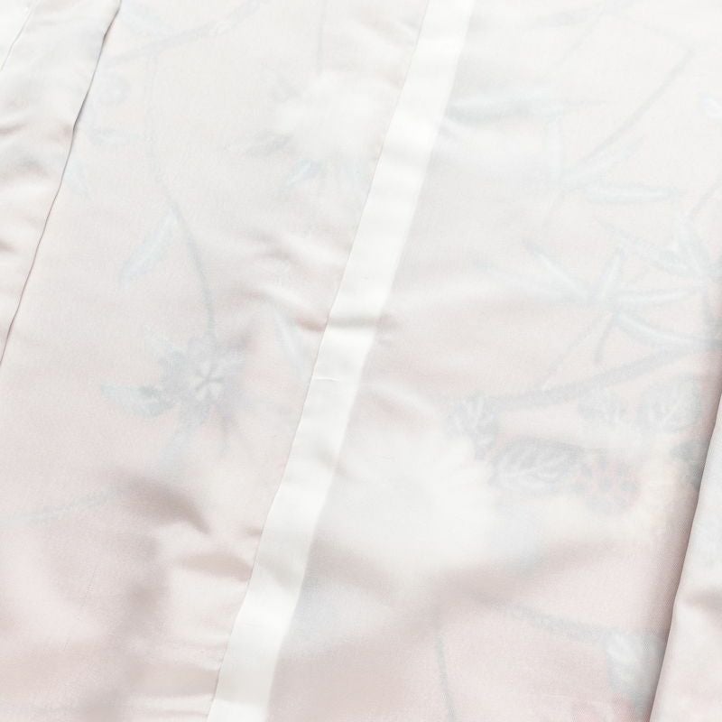 小紋 美品 しつけ糸付き 縮緬 正絹 花柄 袷仕立て 身丈165cm 裄丈65cm 着物 くすみピンク ピンク_画像18