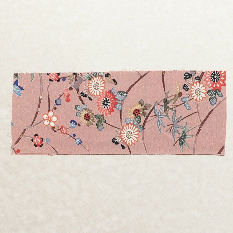 小紋 美品 しつけ糸付き 縮緬 正絹 花柄 袷仕立て 身丈165cm 裄丈65cm 着物 くすみピンク ピンク_画像20
