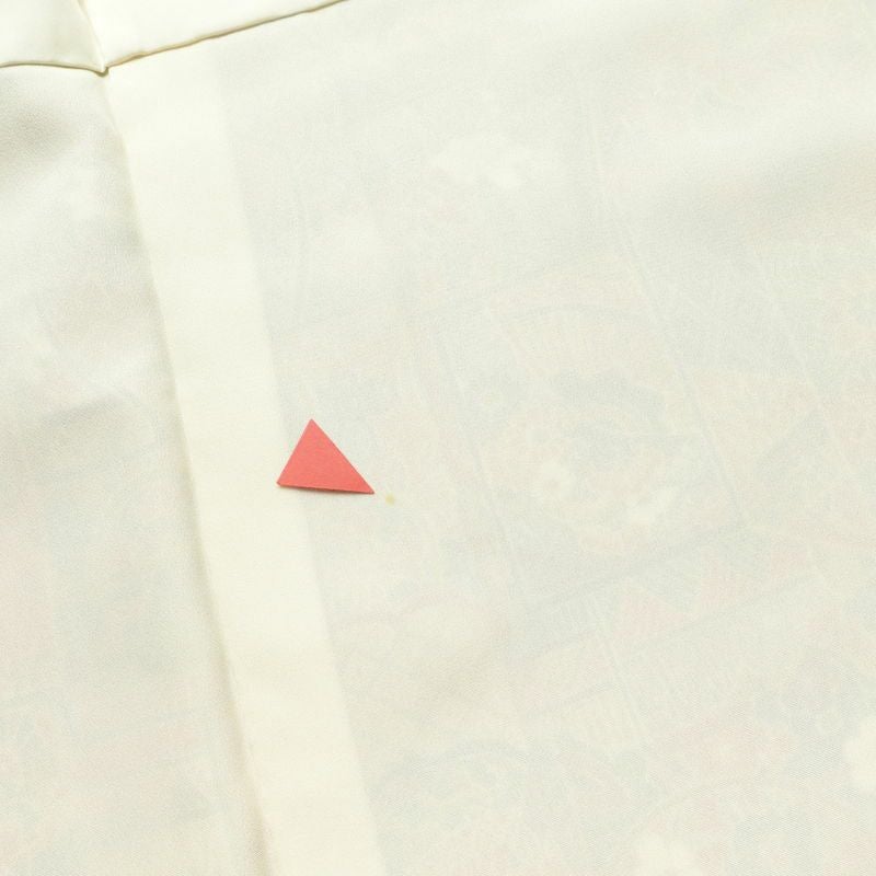 小紋 縮緬 総柄 正絹 古典柄 袷仕立て 身丈163cm 裄丈65cm 一部しつけ糸付き 着物 多色使い_画像18